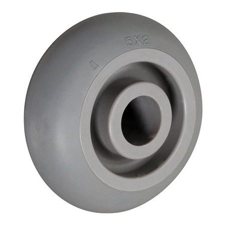 Casterhq 5"x2" CROWNED GRAY THERMO RUBBER (NON MARKING) WHEEL, 400 LBS CAPAC MRC-5M7